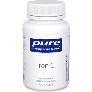 Железо и витамин С, Iron-C, Pure Encapsulations, 60 капсул
