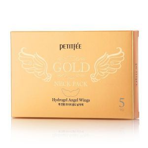 Гідрогелева маска для шиї з плацентою, Hydrogel Angel Wings Gold Neck Pack, PETITFEE, 10 г, 5 шт