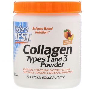 Коллаген тип 1 и 3, со вкусом персика, Collagen, Doctors Best, порошок, 228 г