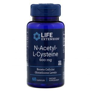 Ацетилцистеин, N-Acetyl-L-Cysteine, Life Extension, 600 мг, 60 кап