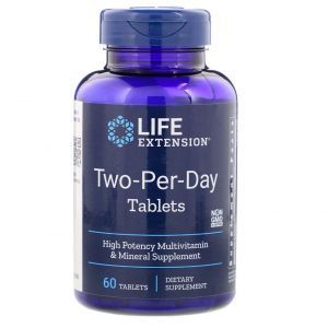 Мультивитамины, Two-Per-Day Tablets, Life Extension, 60 таб.