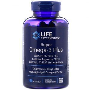 Омега-3 супер +, Super Omega-3 Plus, Life Extension, 120 капсул