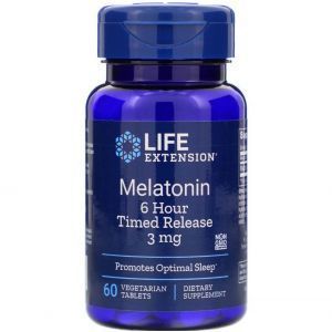 Мелатонин, Melatonin, Life Extension, 6-часовой, 3 мг, 60 таблеток 