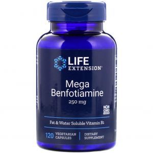 Бенфотиамин Мега, Benfotiamine, Life Extension, 250 мг, 120 капсул 