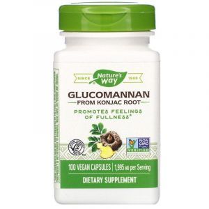 Глюкоманнан коньяка, Glucomannan Konjac, Nature's Way, корень, 665 мг, 100 кап. 