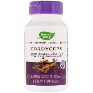 Кордицепс лечебный гриб (Cordyceps), Nature's Way, 500 мг, 60 капсул