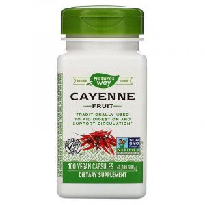Кайенский перец, Cayenne, Nature's Way, 40000 SHU, 100 капсул