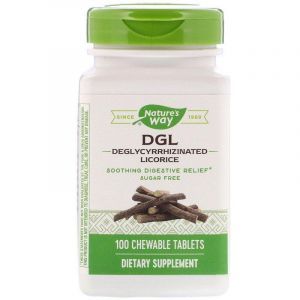 Корень солодки (DGL, Deglycyrrhizinated Licorice), Nature's Way, 100 таблеток