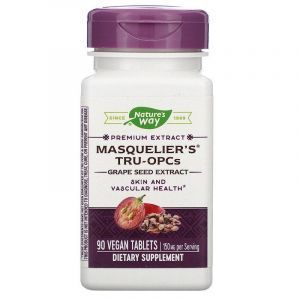 Экстракт виноградных косточек (Masquelier's Tru-OPCs), Nature's Way, 150 мг, 90 таб.