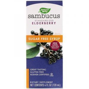 Черная бузина, сироп без сахара, Sambucus, Nature's Way, 120 мл