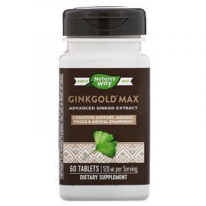  Гинкго Билоба, Ginkgold Max, Nature's Way, 120 мг, 60 таблеток