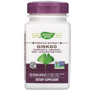  Гинкго Билоба, Ginkgo, Nature's Way, стандартизированный, 120 капсул