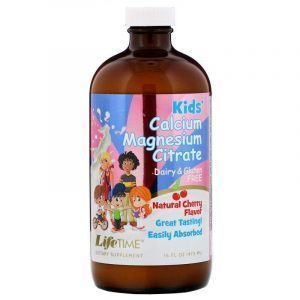 Цитрат кальция и магния для детей, Kids Calcium Magnesium Citrate, LifeTime Vitamins, вишня, 473 мл