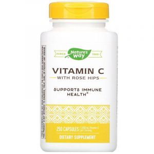 Витамин С (аскорбиновая кислота), Vitamin C, Nature's Way, с шиповником, 1000 мг, 250 капс.