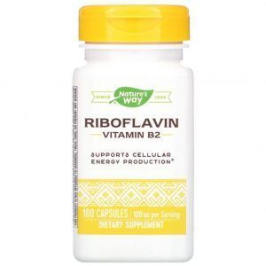 Рибофлавин, Vitamin B2, Nature's Way, 100 мг, 100 капсул 
