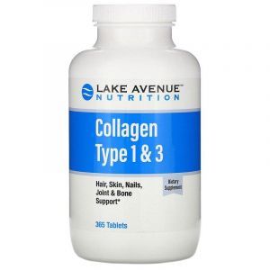 Гидролизованный коллаген типа 1 и 3, 1000 мг, Hydrolyzed Collagen Type 1 & 3, 1,000 mg, Lake Avenue Nutrition, 365 шт