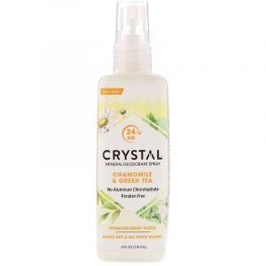 Кристалл дезодорант-спрей для тела, Deodorant Body Spray, Crystal Body Deodorant, ромашка и зеленый чай, 118 мл