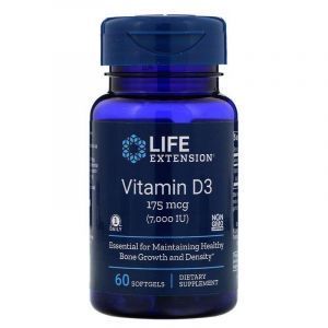 Витамин Д-3, Life Extension, 7000 МЕ, 60 капсул 