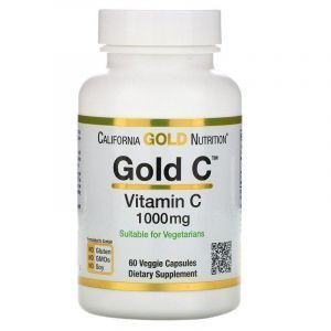  Витамин C, Vitamin C, California Gold Nutrition, 1000 мг, 60 капсул