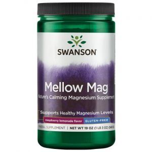 Магний, Mellow Mag, Swanson, 600 мг, малиново-лимонный вкус, 120 капсул