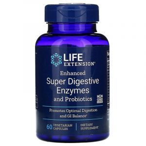 Ферменты и пробиотики, Enzymes With Probiotics, Life Extension, 60 капсул