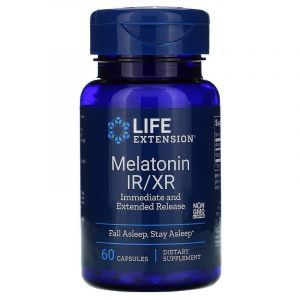 Мелатонин, Melatonin IR/XR, Life Extension, 60 капсул