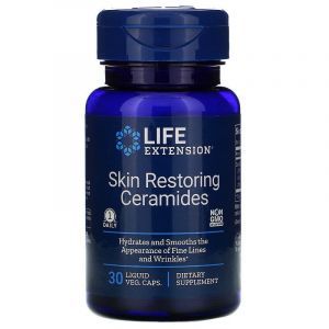  Восстановление кожи, kin Restoring Ceramides, Life Extension, 30 вегетарианских капсул