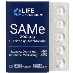 Аденозилметионин, SAMe, Life Extension, 200 мг, 30 таблеток
