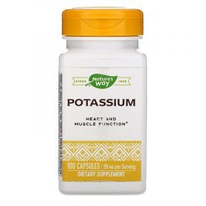 Калий, Potassium, Nature's Way, комплекс, 99 мг, 100 кап
