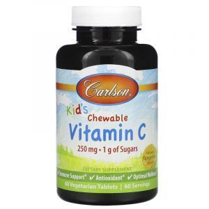 Витамин С жевательный (для детей), Chewable Vitamin C, Carlson Labs, мандариновый вкус, 250 мг, 60 таблеток