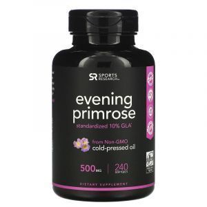 Масло вечерней примулы, Evening Primrose, Sports Research, 500 мг, 240 гелевых капсул
