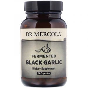 Чёрный чеснок, Black Garlic, Dr. Mercola, ферментированный, 60 капсул