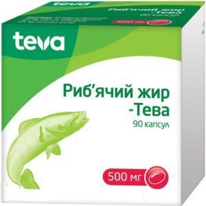 Рыбий жир, Teva, 500 мг, 90 капсул
