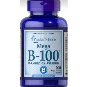 Комплекс витаминов группы В, Vitamin B-100 Complex, Puritan's Pride, 100 капсул
