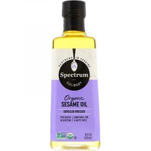 Нерафинированное кунжутное масло, Sesame Oil, Spectrum Naturals, 473 мл
