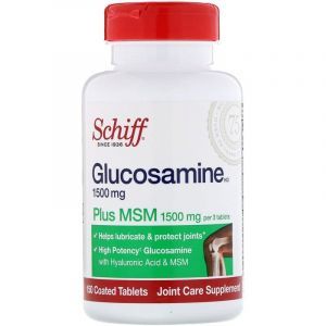 Глюкозамин + МСМ, Glucosamine Plus MSM, Schiff, 1500 мг, 150 таблеток