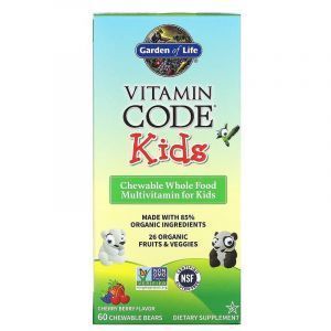 Витамины для детей (Multivitamin for Kids), Garden of Life, Vitamin Code, вишня, 60 шт 