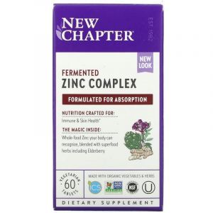 Пищевой комплекс с цинком, Zinc Food Complex, New Chapter, 60 таблеток