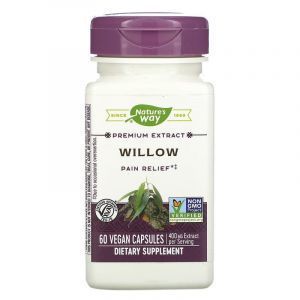 Белая ива, White Willow, Nature's Way, стандартизированная, 400 мг, 60 капсул