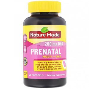 Витамины для беременных с рыбьим жиром, Prenatal Multi + DHA, Nature Made, 90 капсул (Default)