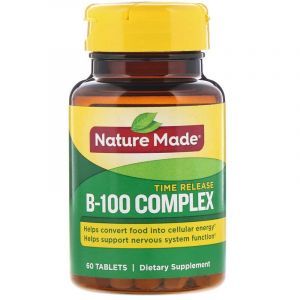 В комплекс витаминов, B-100 Complex, Nature Made, замедленное высвобождение, 60 таблеток