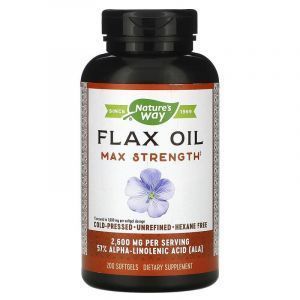 Льняное масло, Flax Oil, Natures Way, 1300 мг, 200 гелевых капсул (Default)
