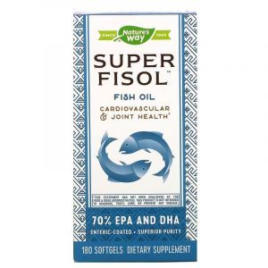 Рыбий жир в капсулах, Fish Oil, Nature's Way, Super Fisol, 180 капсул