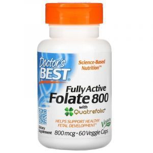 Фолат с Quatrefolic, Active Folate, Doctor's Best, активный, 800 мкг, 60 капсул