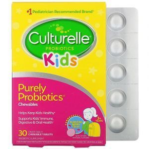 Пробиотики для детей (Kids! Chewables Probiotic, Natural Bursting Berry Flavor), Culturelle, 30 таб.