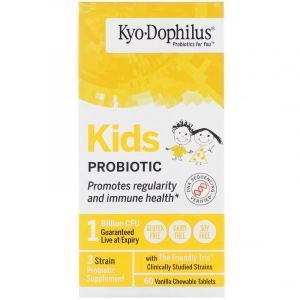 Wakunaga - Kyolic, Пробиотик для детей (пищеварение, иммунитет), 60 таблеток