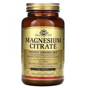 Цитрат магния, Magnesium Citrate, Solgar, 120 таблеток
