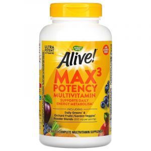 Мультивитамины без железа, Alive! Multi-Vitamin, Nature's Way, 180 таблеток