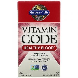 Сырые Витамины, Здоровая кровь, Vitamin Code, Garden of Life, 60 кап.