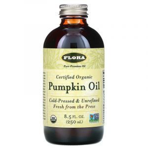 Тыквенное масло (Pumpkin Oil), Flora, сертифицированное, органик, 250 мл
